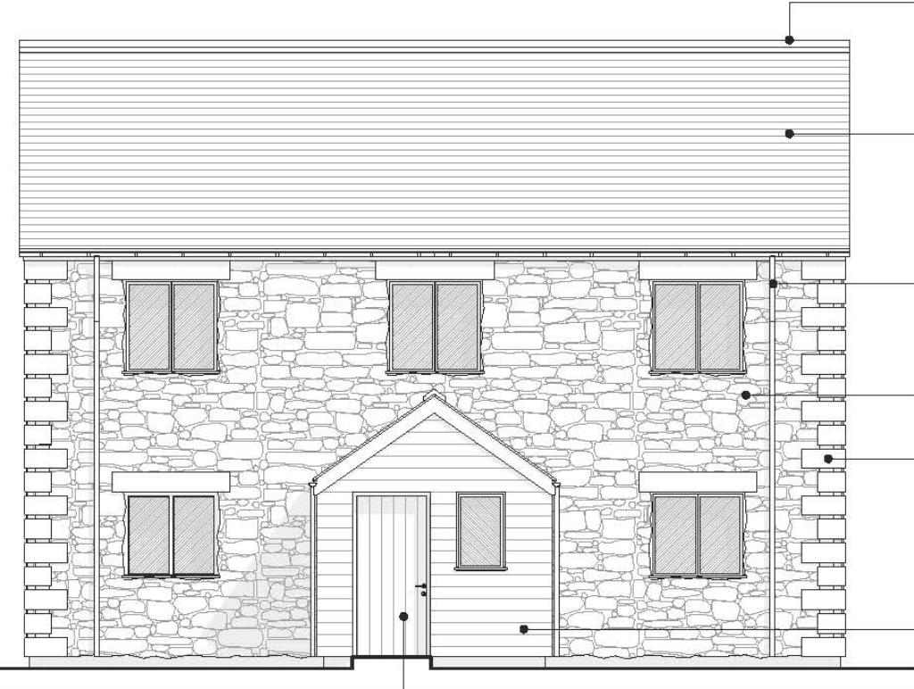 Lot: 87 - LARGE DEVELOPMENT SITE WITH PLANNING FOR FOURTEEN DWELLINGS - Proposed Front Elevation - Units 1-4
